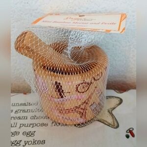 Bamboo mortar and pestle